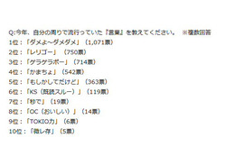 2014年、女子中高生の間で流行った言葉は? 画像