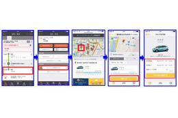 ジョルダン「乗換案内」、アプリから直接カーシェアが利用可能に 画像
