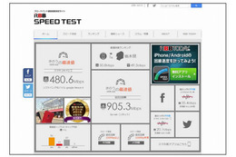 通信速度測定サイト「RBB SPEED TEST」がリニューアル……ランキングやニュースも掲載