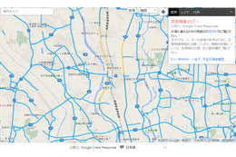 栃木・茨城に大雨特別警報……グーグルが自動車通行の実績情報マップを公開 画像