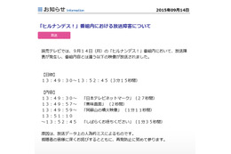 「ヒルナンデス!」で放送事故……読売テレビが謝罪「放送データ上の人為的ミス」 画像