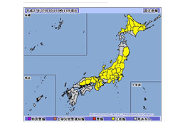 東京23区内に大雨洪水注意報多数……稲城市や東久留米は雷警報も 画像