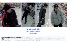 万引きをとがめられて店員に暴行した若者4人組の防犯カメラ画像……愛知県警 画像