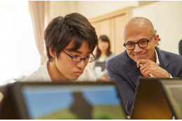 マイクロソフト・ナデラCEOが来日、経団連や日本の中学校を訪問 画像