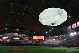 パナ、ドローンと風船が融合した「バルーンカム」をスポーツ施設に 画像