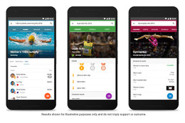 Google検索アプリ、リオ五輪の情報を網羅的にピックアップできるUIに変更