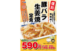 松屋の「豚バラ生姜焼定食」が復刻発売 画像