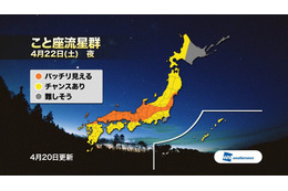 「こと座流星群」見頃は22日21時~24時 画像