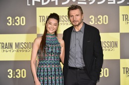 観月ありさが悩殺ドレスでリーアム・ニーソンに告白...映画『トレイン・ミッション』ジャパンプレミア 画像