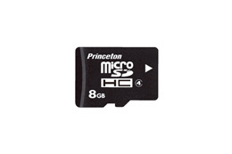 プリンストン、4MB/秒以上の転送速度を保証する「Class4」対応のmicroSDHCカード 画像