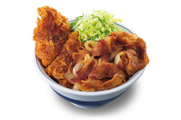 新潟のご当地グルメ「タレカツ」を牛焼肉と合盛りで!かつやで期間限定販売 画像