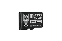 グリーンハウス、JIS防水設計でSDスピードClass2に対応する16GBのmicroSDHCカード 画像