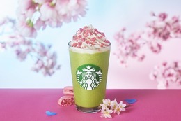 スタバ「さくら 咲くサク 抹茶 フラペチーノ」の先行販売がスタート 画像