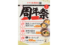 山下本気うどん 新宿三丁目「周年祭」開催！人気メニューが550円に 画像