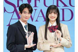 雪明&内田蓮が「第11回日本制服アワード」グランプリ受賞!憧れは今田美桜と佐藤健 画像