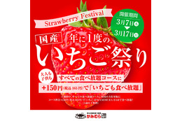 年に一度開催！かみむら牧場、追加165円で国産いちご食べ放題「いちご祭り」開催 画像