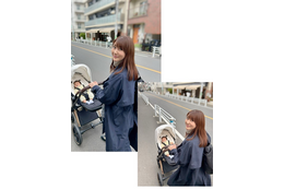 安めぐみの次女ベビーカーデビュー&お散歩ショットに反響「かわいいママ!」 画像