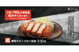 松のや、160gの満足感「超厚切りロースかつ定食」発売