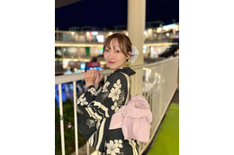 須田亜香里、今年初の浴衣姿をお披露目! 撮影者はみちょぱの夫・大倉士門 画像