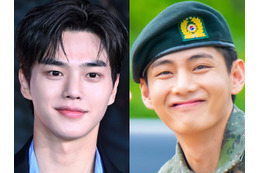 眼福すぎる筋肉イケメンツーショ!BTS・Vがソン・ガンとの記念写真公開、本日(10日)ひと足先に除隊 画像