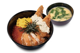 松のや＆すし松コラボ、“フライ”も“寿司”も両方楽しめる「サーモンいくら丼」8月6日より発売