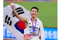 松岡修造の“熱烈応援”でも注目集めた韓国陸上スターが快挙!走高跳ウ・サンヒョクが銀、韓国勢初の世界陸上メダル2個目獲得 画像