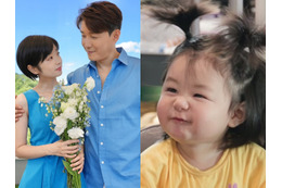 BTS・JUNG KOOK似で話題！“18歳年下の日本人妻”との間に生まれた韓国俳優の息子、初のみかんに大満足？ 画像