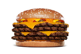 バーガーキング、ビーフパティ4枚の超大型バーガーが食べ放題！12日より「ワンパウンダーチャレンジ」開催