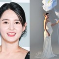 BTS・Vの写真で胎教も話題に…韓国女優、臨月の“Dライン”あらわな純白ドレス姿を公開！ 画像