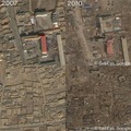 被災前と被災後の中国・青海省の衛星画像