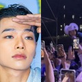 “客席ダイブ”も誰も支えず転落…韓国アイドル、学園祭での危険行為に賛否「手が塞がってるのに…」 画像
