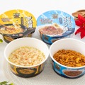 「隣の国のグルメイト 参鶏湯ラーメンクッパ」と「隣の国のグルメイト 焙煎そば粉入りビビン麺」 ©studio modak