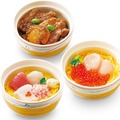 上:ミニ帆立豚丼 右:ミニ帆立いくら丼 下:ミニ北海海鮮ちらし