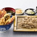 鮮やか ベジポテ天丼と(小)藪そばサービスセット