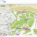 マピオン地図の上野動物園の例。園内施設がわかりやすくなった