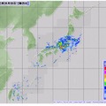 12時半現在の降雨状況。東海地方を中心に広い範囲で強い雨が降っている