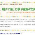 アンケート結果ページ。よく歌う童謡は100位まで公表している