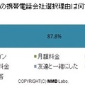 初めて携帯を持ったときの電話会社の選択理由は？