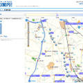 ユビークリンク　 こちらは走行軌跡の参照機能。この機能とは別に、走行軌跡データをファイルにしてGoogleアース上に表示するといったことも可能だ。