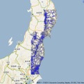 【地震】Google、グーグルマップ上で被災地の通行実績情報を公開 画像