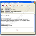 図3：「あなたの Facebook のパスワードは安全ではありません」とユーザを不安に陥れるスパムメール 