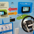 ブースでは、スマートフォンを活用した車載情報システムも展示