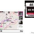 登山地図画面（左）とSDカード