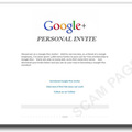 図1：Google+の招待状提供を装う詐欺サイト 