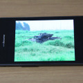スマートフォンでデジカメ画像を表示（ちなみに写真は富士の演習場でたまたま撮影したもの）