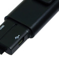 本体下部のキャップを外すと現れるHDMI/USB/microSDHCのインターフェース（microSDHCカードは別売）