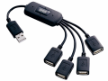 サンワサプライ、コネクタ形状を問わない分配ケーブル型のUSB 2.0ハブ 画像