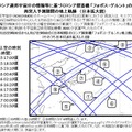 再突入予測期間の地上軌跡（日本拡大図）