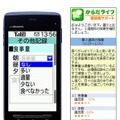 「無料サポートコース」の記録画面と応援メールの例