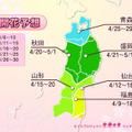 東北地方の開花予想